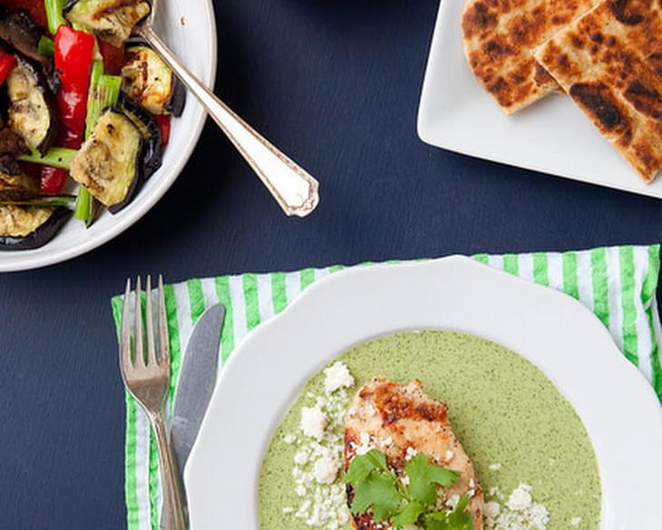 Grilled Chicken with Garlicky Green Sauce