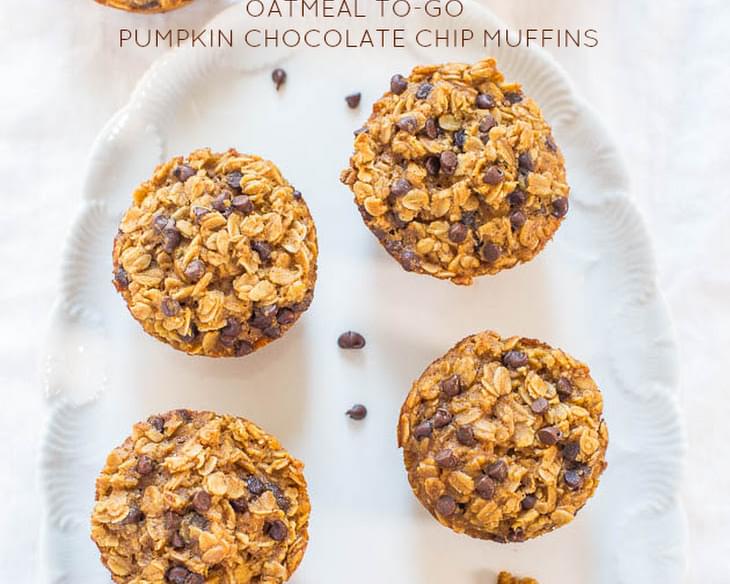 Oatmeal To-Go Pumpkin Chocolate Chip Muffins