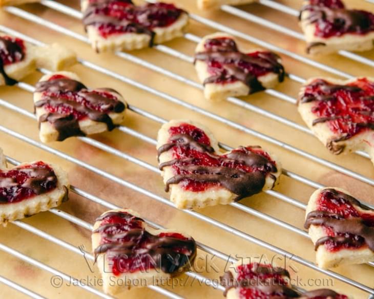 Cranberry Shortbread Cookies with Chocolate Drizzle