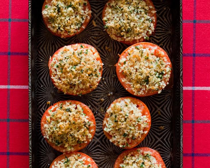 Herb and Panko Crusted Baked Tomatoes