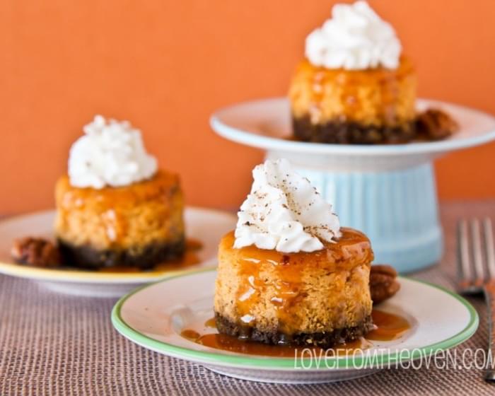 Mini Pumpkin Cheesecakes With Gingersnap Crust