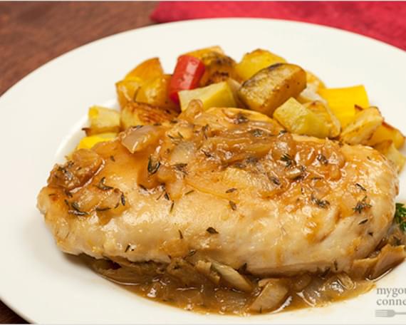 Chicken With Roasted Garlic, Lemon And Thyme Sauce