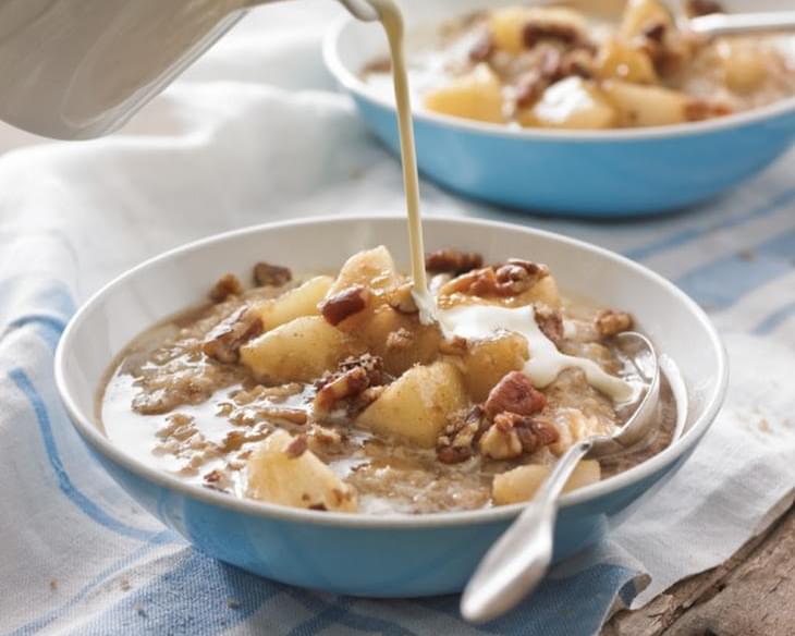 Steel-Cut Oats with Honeyed Pears and Glazed Pecans
