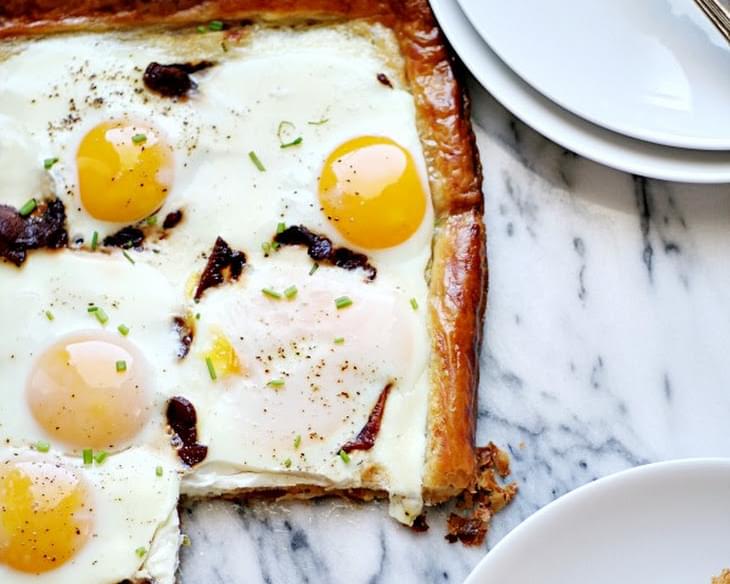 Bacon and Egg Puff Pastry Breakfast Tart