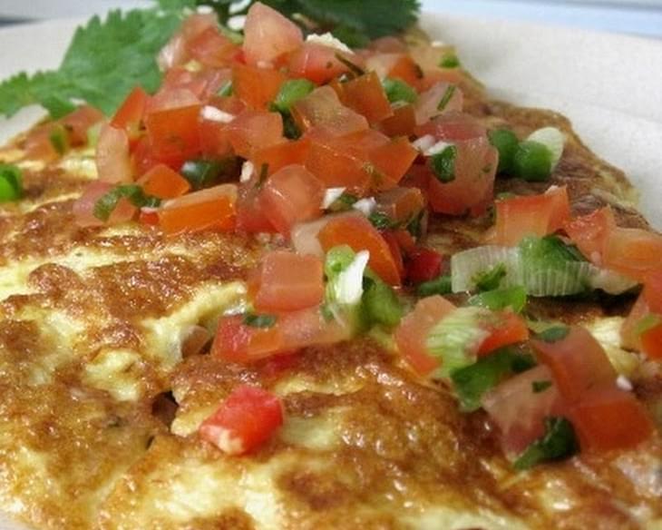 Ham Mushroom Cheese Omelet with Tomato Salsa (for South Beach Phase 1)