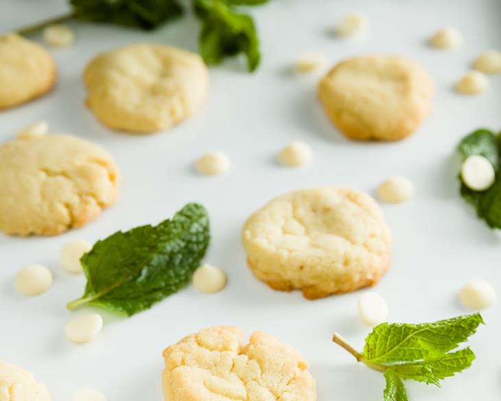 White Chocolate and Fresh Mint Brown Butter Cookies