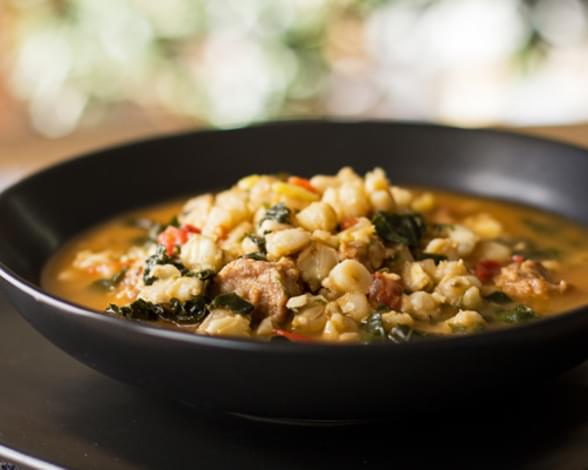 Posole' with Italian Sausage and Kale