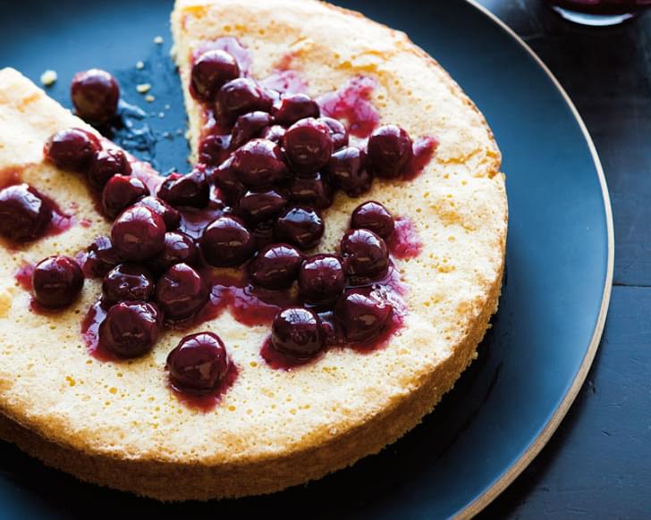 Olive Oil Cake with Cherry Compote
