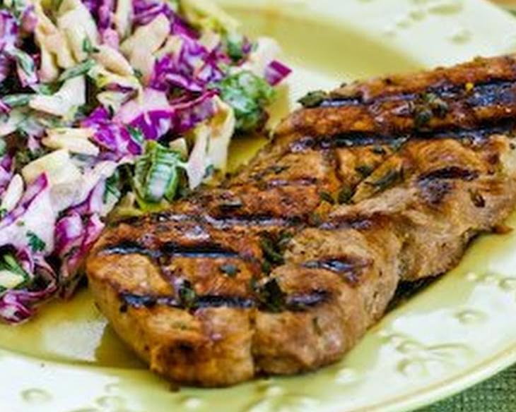 Greek-Seasoned Grilled Pork Chops with Lemon and Oregano