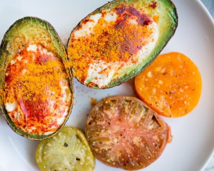 Three Ingredient Moroccan Eggs in Avocado