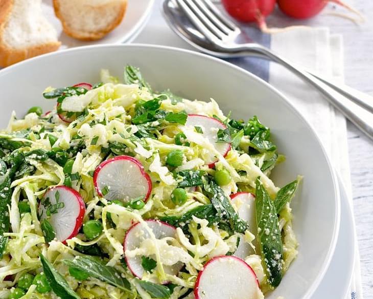 Pea, Cabbage, Parmesan and Mint Salad