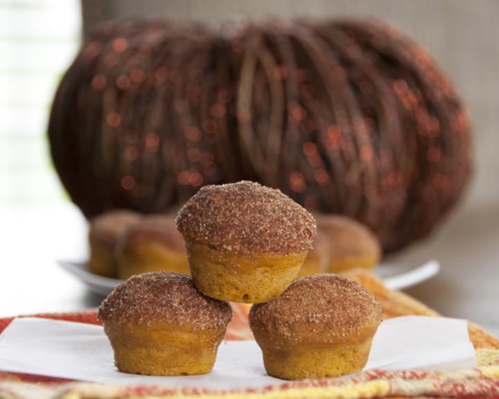 Cinnamon Sugar Mini Pumpkin Donut Muffins