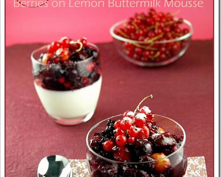 Berries on Lemon Buttermilk Mousse