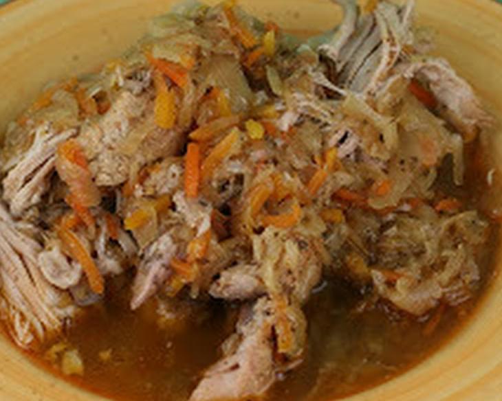 Slow Cooker Pulled Pork with Sauerkraut