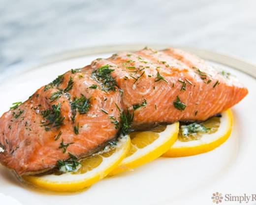 Grilled Salmon with Dill Butter