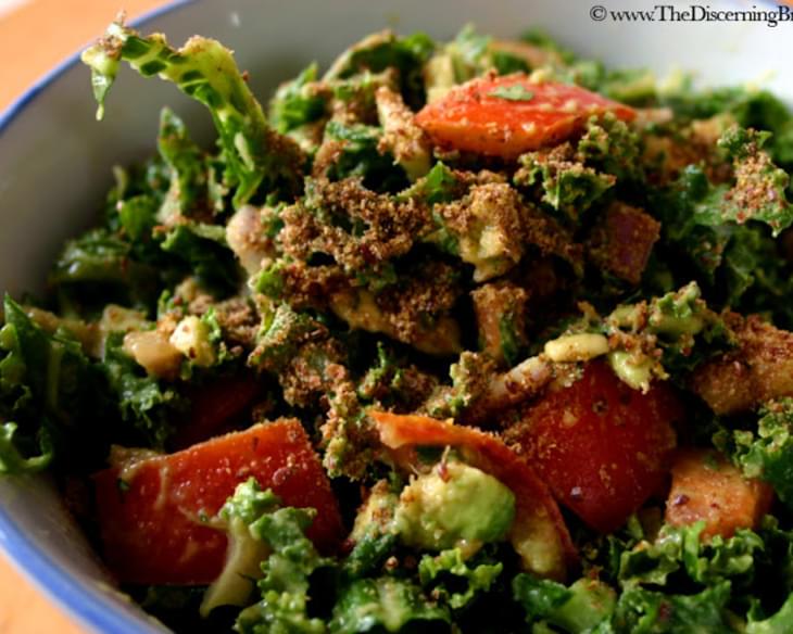 Raw Kale Salad w/ Avocado & Tomato