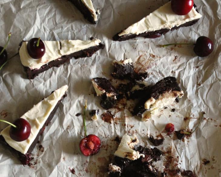 Cherry Brownies with Goat Cheese Frosting