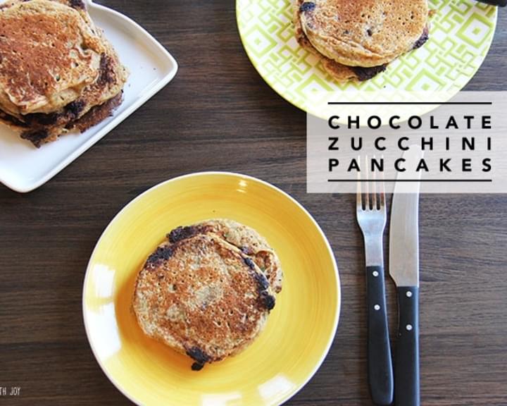 Chocolate Zucchini Pancakes for #SundaySupper