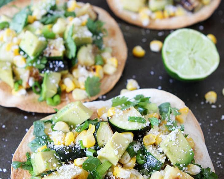 Grilled Zucchini and Corn Tostadas