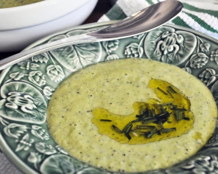 Cool Herbed Cucumber Soup with Chive Oil