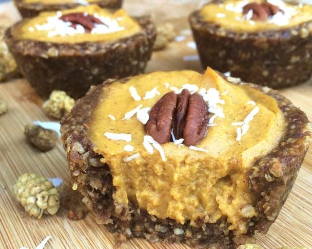 Raw Pumpkin Pie Tarts