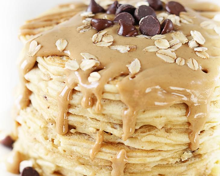 Peanut Butter Oatmeal Chocolate Chip Cookie Pancakes