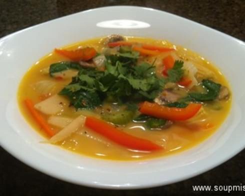 Thai Coconut Vegetarian Soup With Mock Noodles