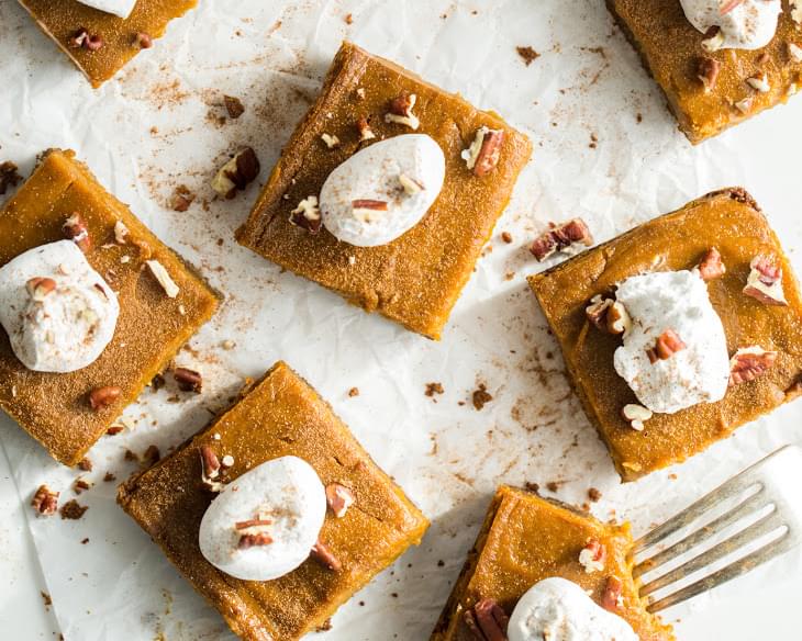 Vegan Pumpkin Pie Squares with Gluten-Free Graham Cracker Crust