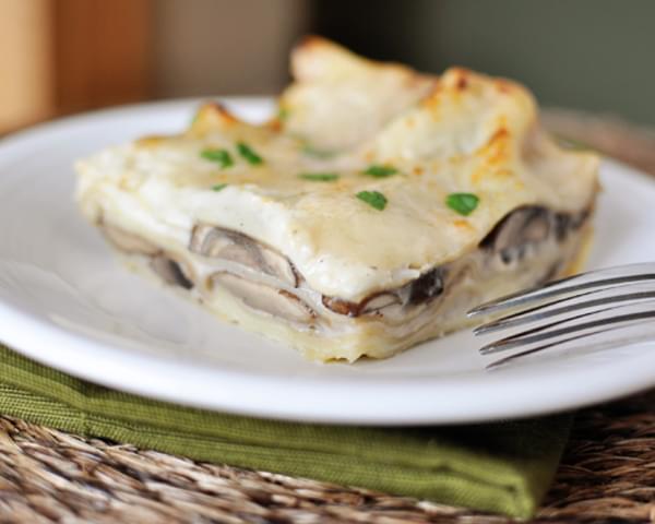 Mushroom Lasagna with White Sauce