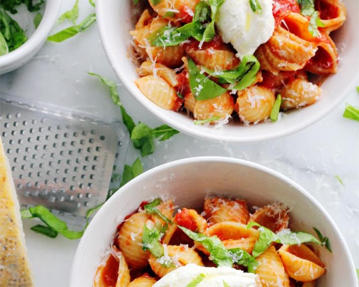 Baby Shells with Butter Roasted Tomato Sauce & Fresh Ricotta