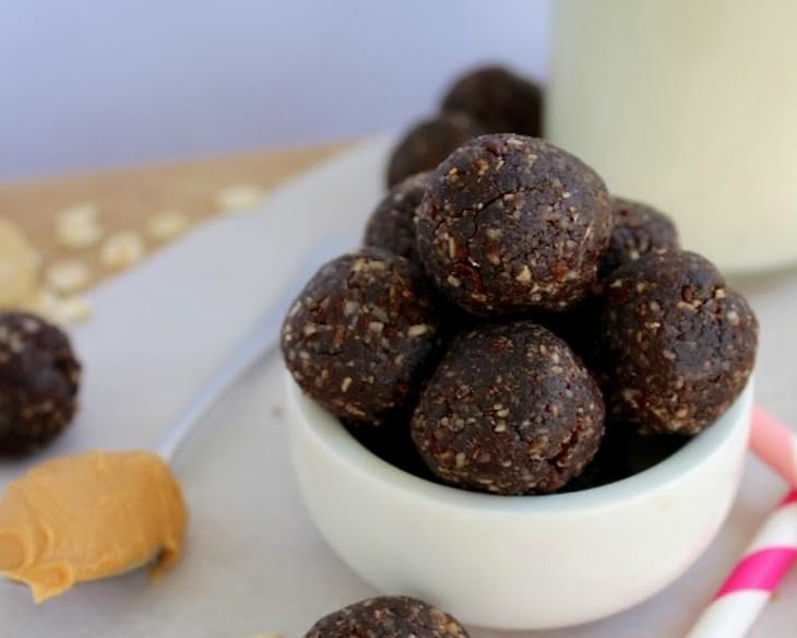 Healthy No-Bake Double Chocolate Peanut butter Cookie Dough Bites