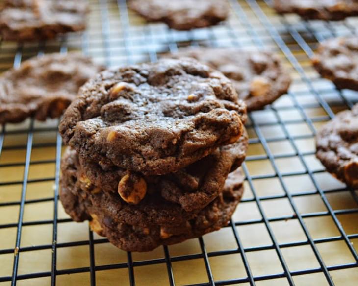 Peanut Butter Double Chocolate Chip Cookies
