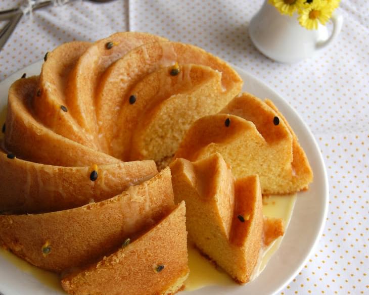 Cornmeal Cake With Passion Fruit Glaze