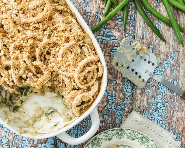 Green Bean Casserole with Onion Ring-Style Topping