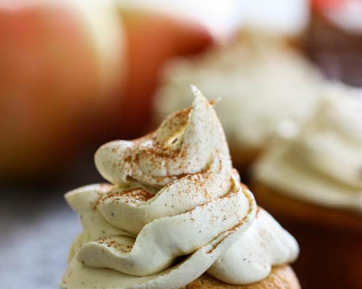 Apple Cider Cupcakes with Nutmeg Frosting