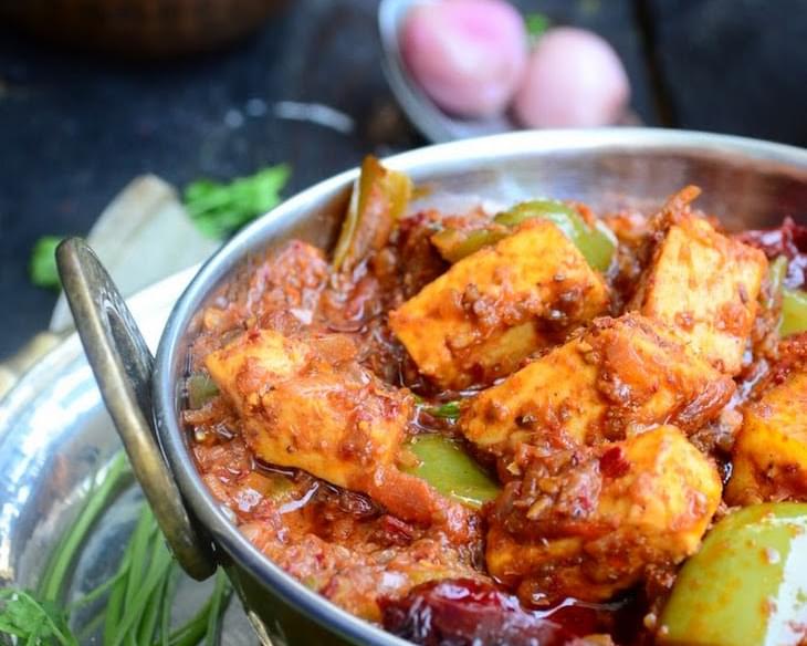 Restaurant Style Karahi Paneer  Indian cottage Cheese in a Spicy Gravy