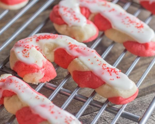 Iced Candy Cane Sugar Cookies