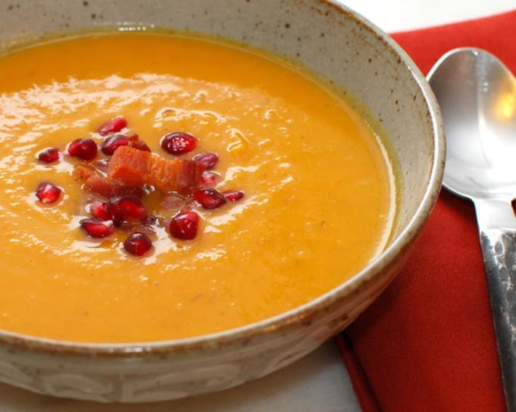 Butternut Squash Soup with Pancetta and Pomegranate