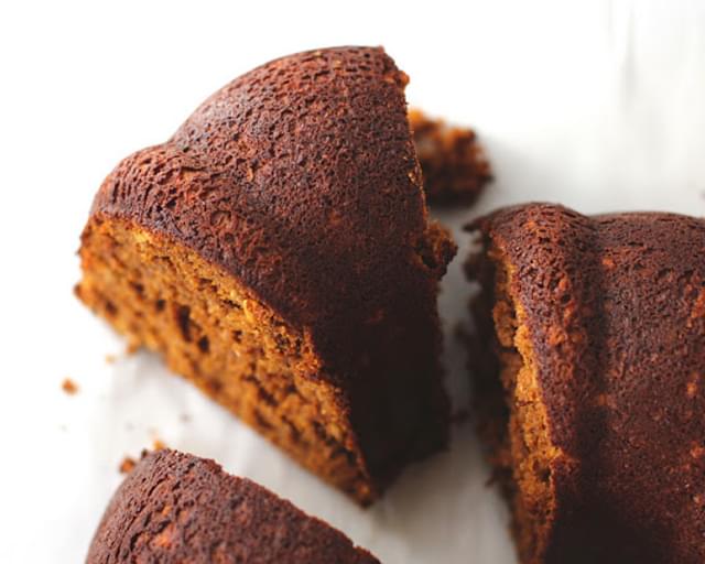 Butterscotch Pumpkin Gingerbread Bundt Cake with Cinnamon-Spiced Icing and Pecans