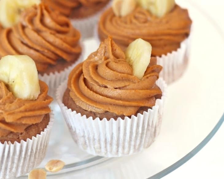Banana Bread Quinoa Cupcakes with Peanut Butter Frosting
