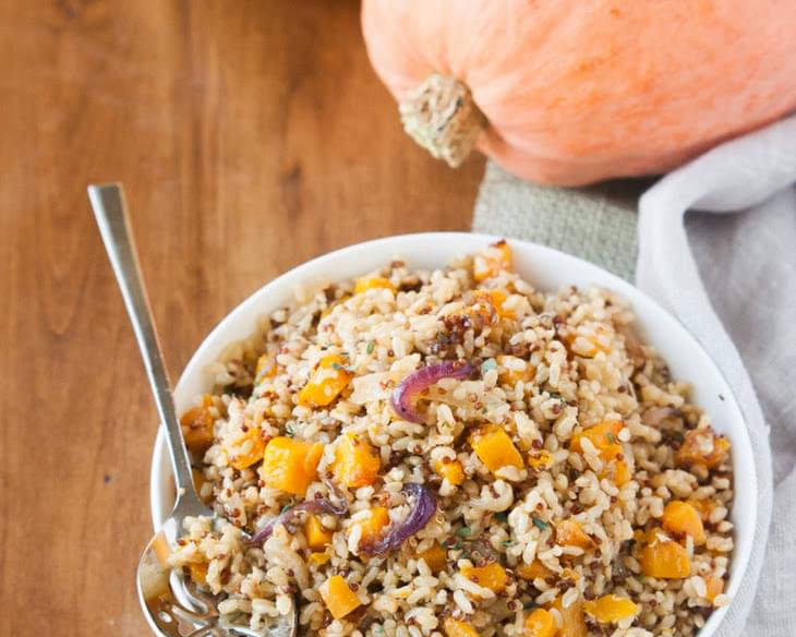 Butternut Squash Brown Rice w/ Rosemary Caramelized Onions