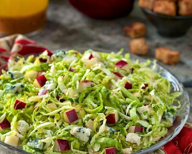 Shaved Brussels Sprouts and Apple Salad with Cider Vinaigrette