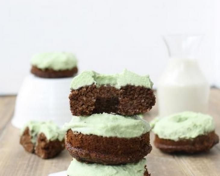 Paleo Peppermint Donuts w/ Green Coconut Frosting