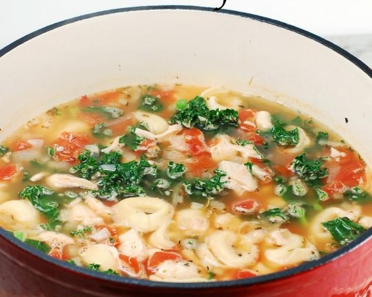 Easy Chicken and Tortellini Soup with Kale