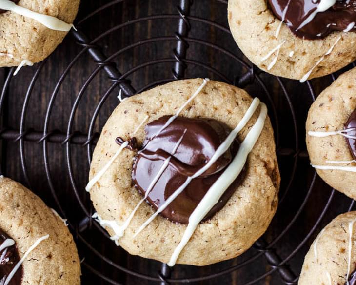 Hazelnut Thumbprint Cookies With Dark Chocolate (gluten-free)