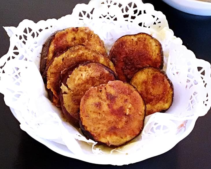 Cispy fried eggplant - Baingan Bhaja