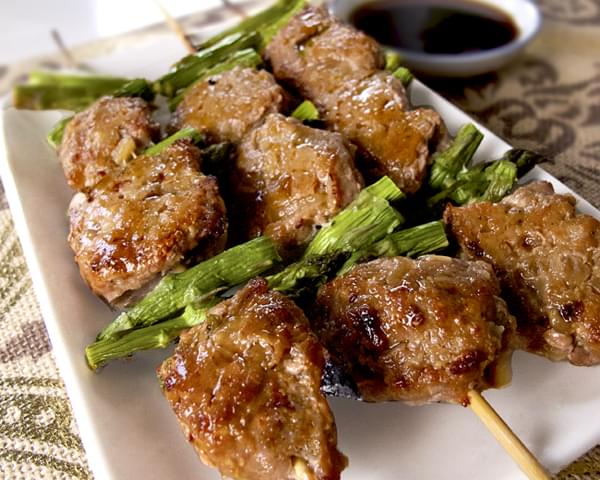 Tsukune (chicken Meatballs With Asparagus)