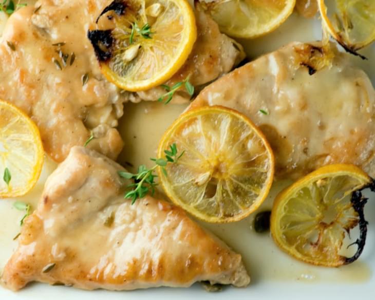 Chicken with Capers and Roasted Lemon