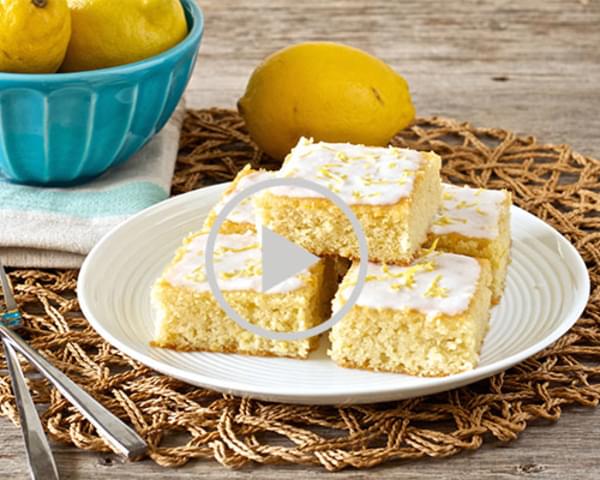 Lemon Brownies With Coconut Lemon Glaze - Paleo, low carb, gluten-free, grain-free, dairy-free, refined sugar-free