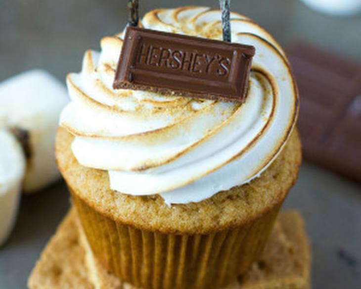 Nutella Filled S'mores Cupcakes